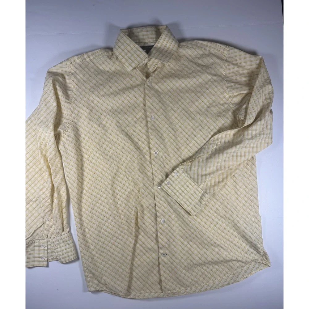 Banana Republic Shirt Mens Large Plaid Button Down Long Sleeve Classic Dress Wor